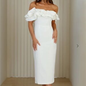 Elegant Off-Shoulder White Dress